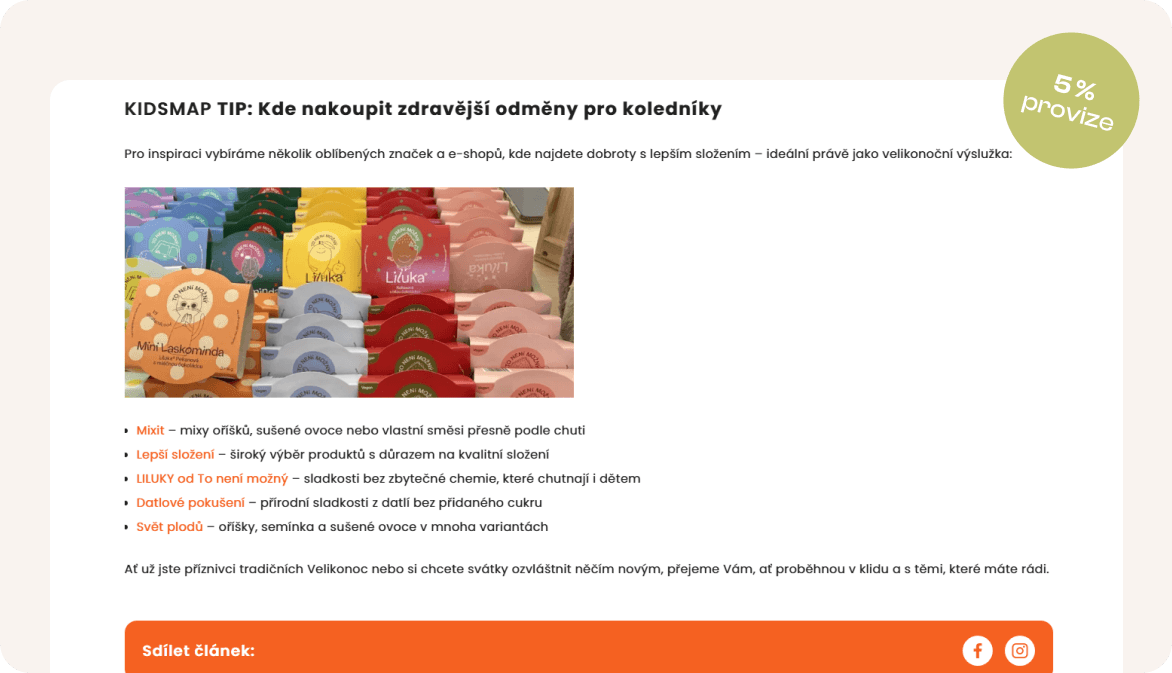KIDSMAP TIP: Kde nakoupit zdravější odměny pro koledníky